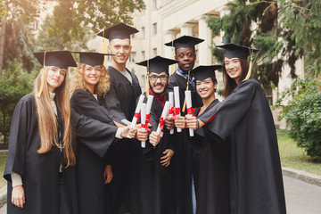 A group of graduates celebrating