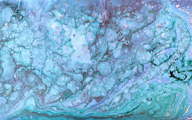 Marble abstract acrylic background. Nature blue marbling artwork texture.