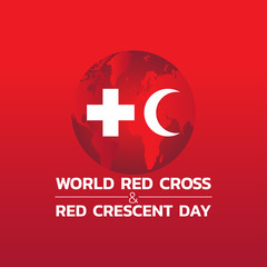 Obraz premium World Red Cross and Red Crescent Day logo icon design, vector illustration