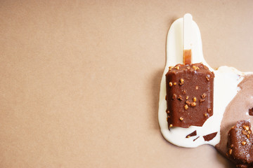 melting chocolate ice cream popsicle