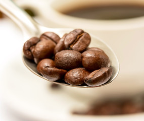 Coffee Beans Represents Coffees Beverage And Roasted