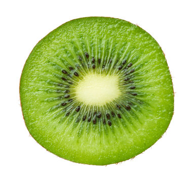 Slice of Kiwi Fruit Isolated on White Background