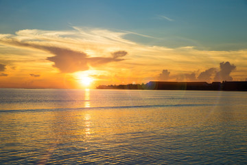 Beautiful sunset above the sea