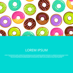 Cartoon glazed donuts banner template