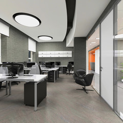 Empty modern office interior work place