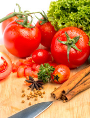 Cooking Tomatoes Represents Cinnamon Stick And Natural