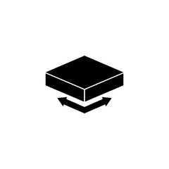 Angle with Arrows. Flat Vector Icon. Simple black symbol on white background