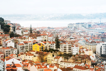 Fototapeta na wymiar view of downtown in Lisbon city, Portugal