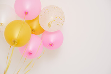 balloons white, pink and gold color
