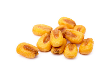 Salted roasted corn isolated on white background