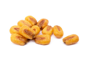 Salted roasted corn isolated on white background