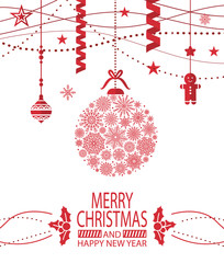 Merry Christmas Happy New Year Cover Design Poster