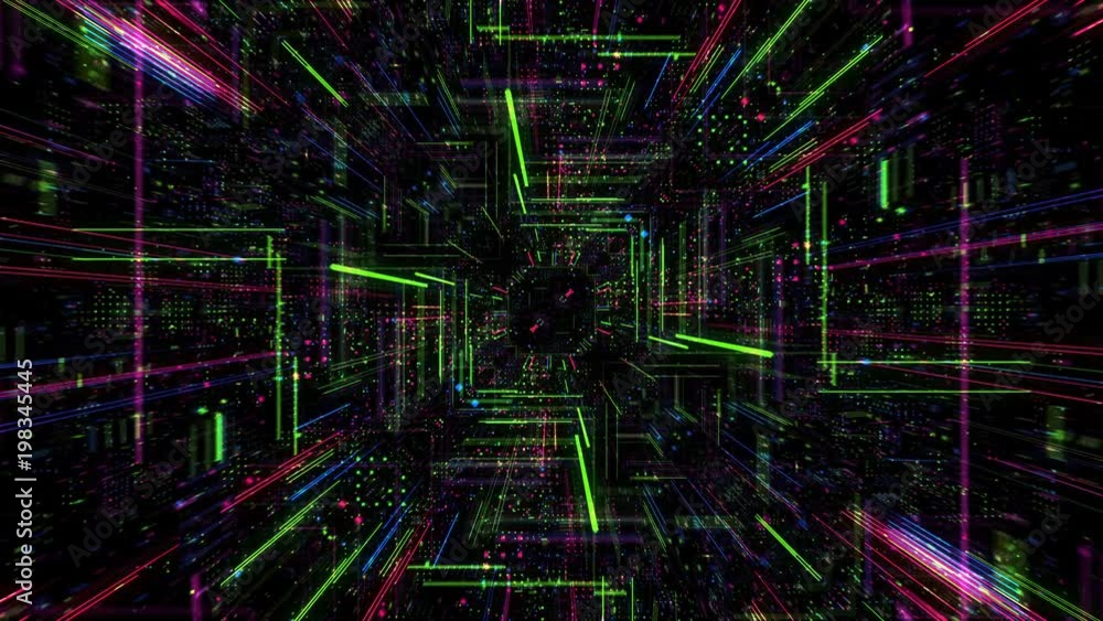 Poster abstract digital matrix particles grid virtual reality abstract cyber space science and technology b