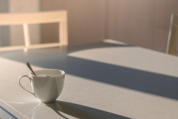 Coffee cup on table