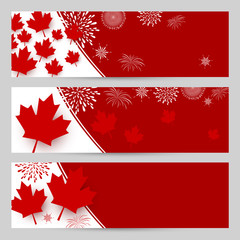 Canada day banner design with copy space vector illustration