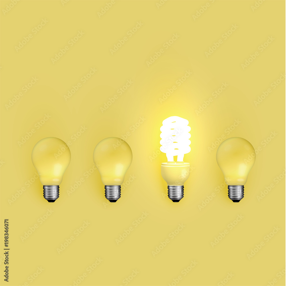 Canvas Prints energy saver and original lightbulbs, vector illustration