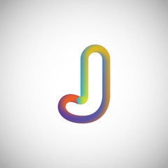 Colorful character from a typeset, vector illustration