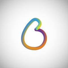 Fototapeta premium Colorful character from a typeset, vector illustration