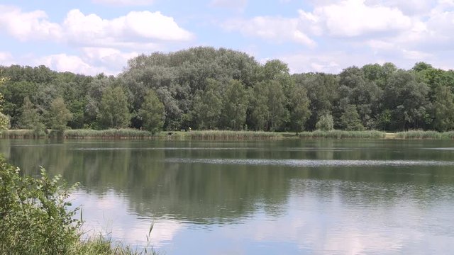 Lake Baggersee Ingolstadt in early summer, Bavaria, Germany.