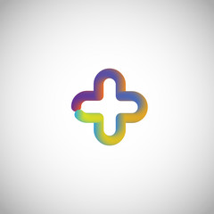 Colorful character from a typeset, vector illustration