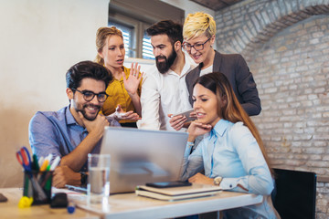 Group business people meeting to discuss ideas in modern office