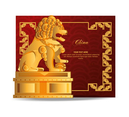 chinese culture lion emblem