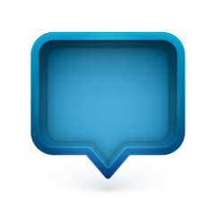 Colorful 3D realistic speech bubble, vector illustration