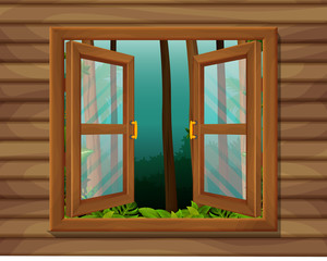 window to nature scene
