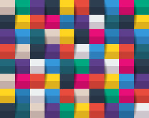 Colorful abstract background. Square, box, pixel, paper art.