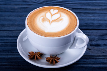 List of latte art shapes on white background isolated