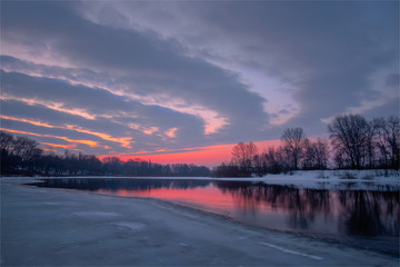 Awesome dawn on the river