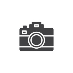 Photo camera vector icon. filled flat sign for mobile concept and web design. Photographic camera simple solid icon. Symbol, logo illustration. Pixel perfect vector graphics