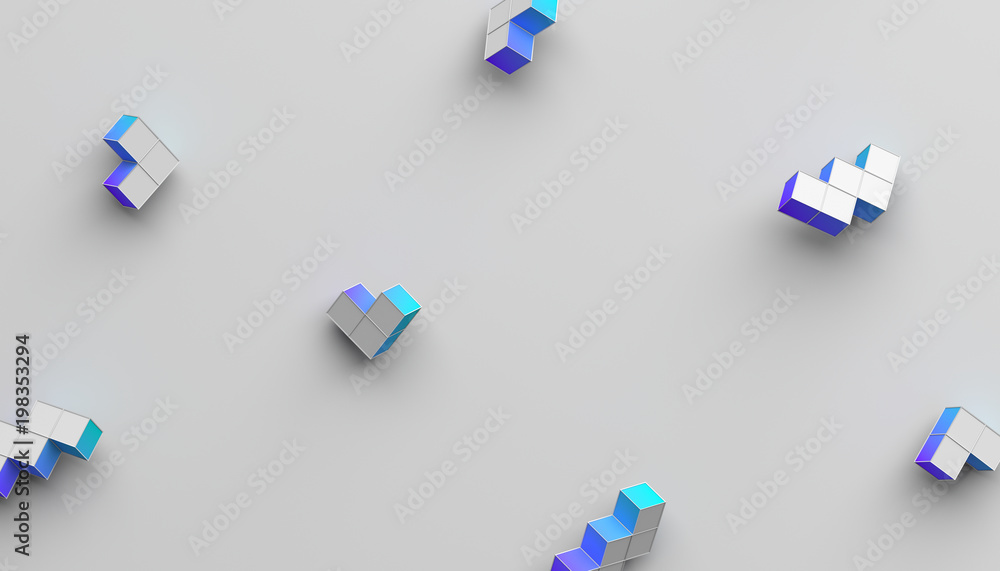Aufkleber abstract 3d rendering of geometric shapes. modern background with simple forms. minimalistic design 