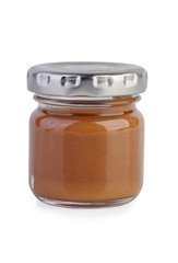 Glass jar with chocolate spread