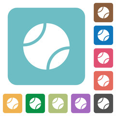 Tennis ball rounded square flat icons