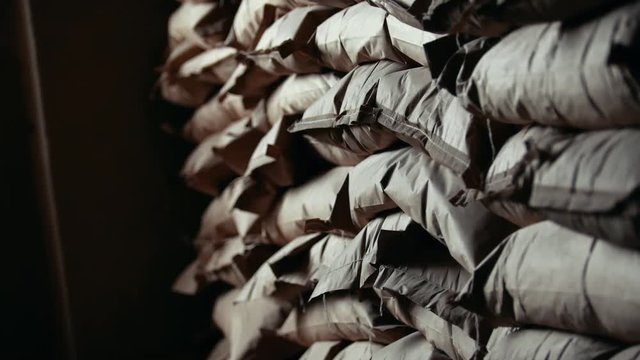 Bags in warehouse at the industrial manufacturing