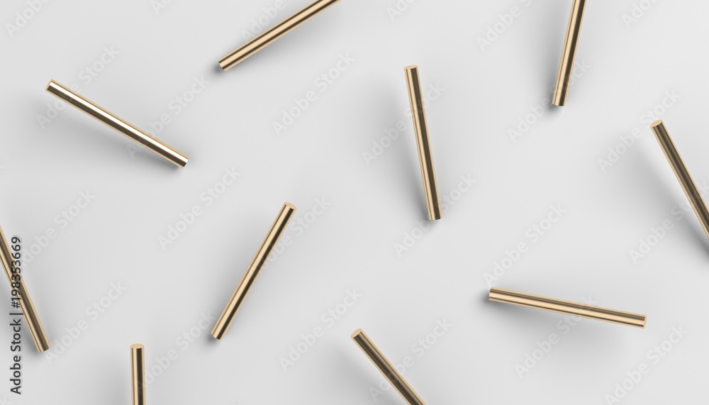 Poster abstract 3d rendering of geometric background with cylinder shapes. modern striped minimalistic desi
