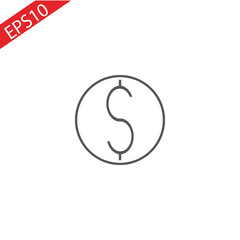 Dollar, linear icon. One of a set of linear web icons