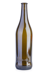 Empty brown wine bottle