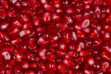Abstract background: red pomegranate seeds