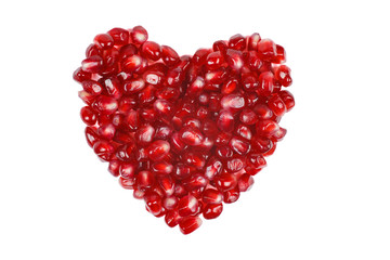 Heart made from pomegranate berries