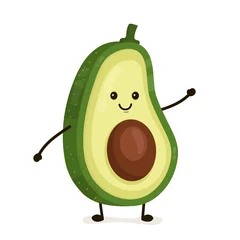 Foto op Plexiglas Funny happy cute happy smiling avocado © svtdesign