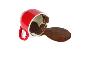 Turned red coffee cup