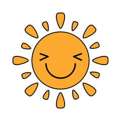 Fototapeta premium Kawaii sun icon
