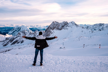 Mensch auf der Zugspitze