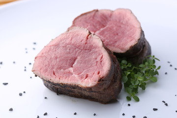 Middle rare steak
