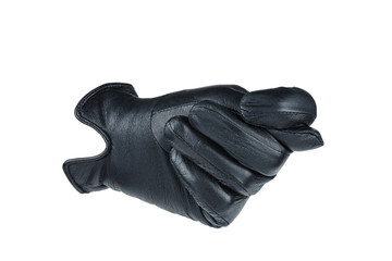Hand in leather glove show fig
