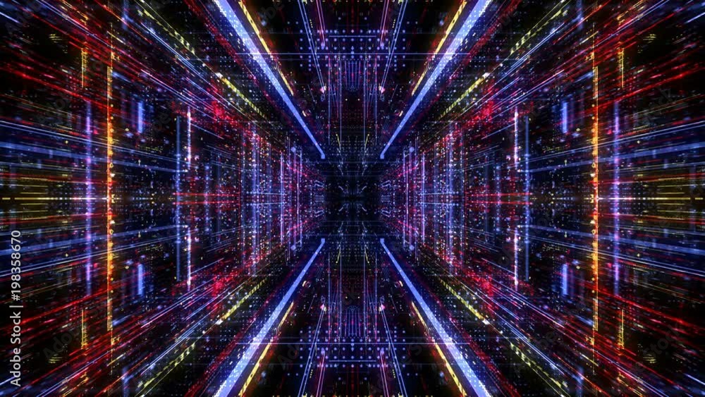 Poster abstract digital abstract virtual city. scanning city for hackers attack concept. software developer