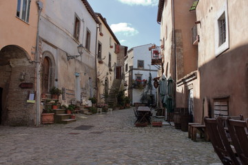 calcata medieval village on the rock