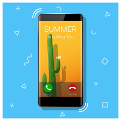 Fototapeta premium Summer is calling you, season concept background , vector , illustration